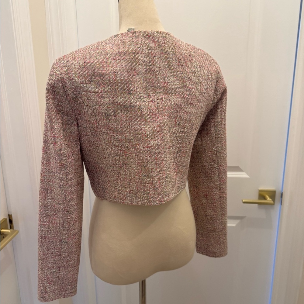 TED BAKER NWT PINK TWEED CROPPED BLAZER 3 - Picture 6 of 13